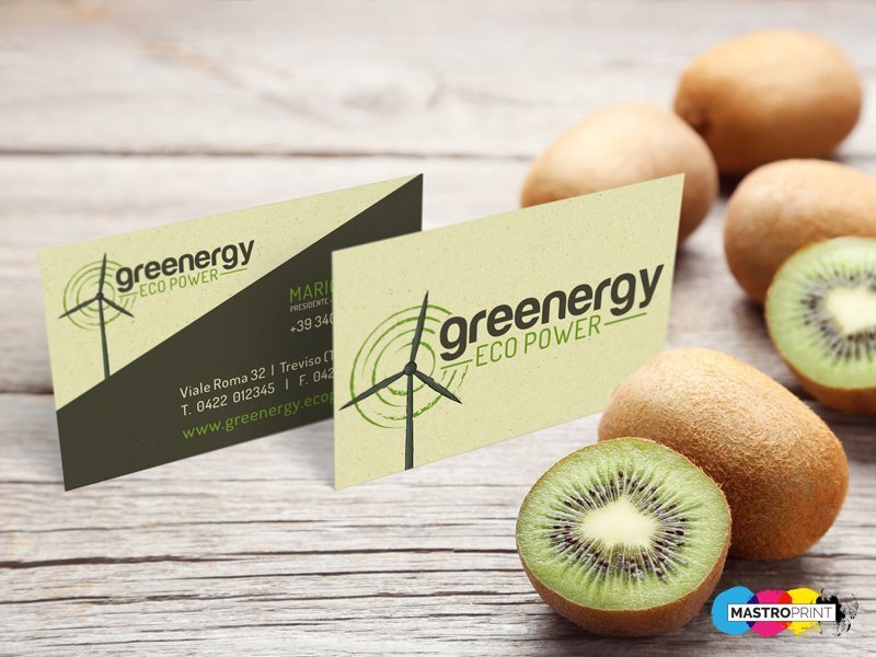 Biglietti da visita in carta ecologica da scarti della frutta
